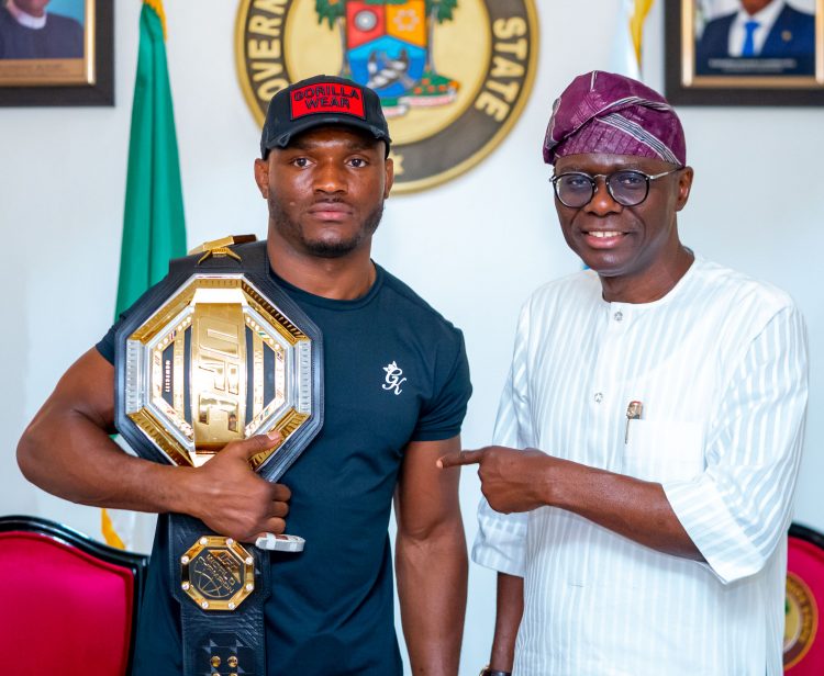 After visiting Yahaya Bello, Kamaru Usman hits Lagos for Sanwo Olu After visiting Yahaya Bello, Kamaru Usman hits Lagos for Sanwo Olu