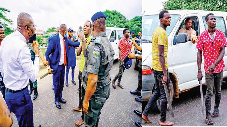 Sanwo-Olu-convoy-arrests-Lagos-traffic-robbers