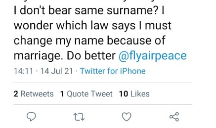 lady calls out airpeace 1a