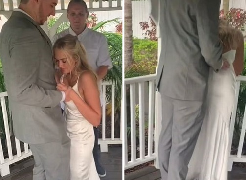Bride faints on groom, vomits, then gets defecated on during wedding vows Bride faints on groom, vomits, then gets defecated on during wedding vows
