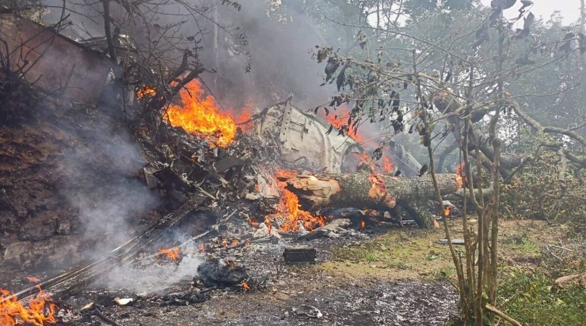 Helicopter carrying Chief of Defence Staff, wife crashes Helicopter carrying Chief of Defence Staff, wife crashes