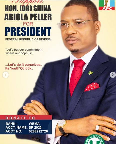 shina peller for president 1 Shina Peller Begs For Donations To Run For President, Senate In 2023