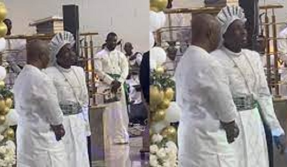 Esther Ajayi Dragged MC Oluomo Out In Church To Honour Him Esther Ajayi Dragged MC Oluomo Out In Church To Honour Him