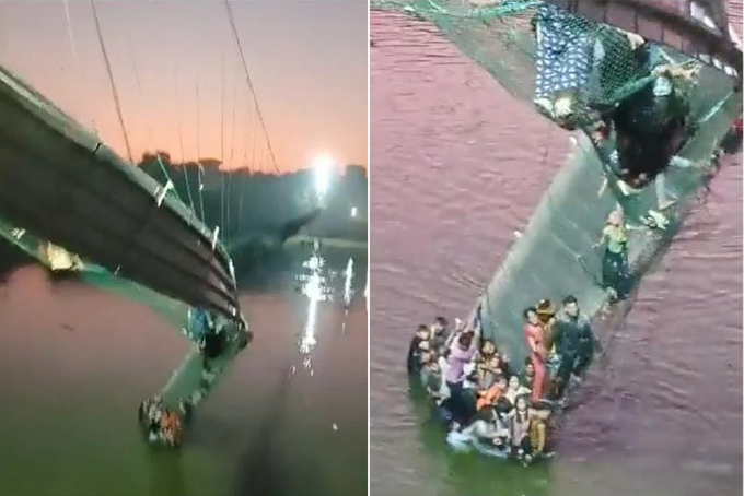 At least 141 dead, many injured after suspension bridge collapses in India At least 141 dead, many injured after suspension bridge collapses in India