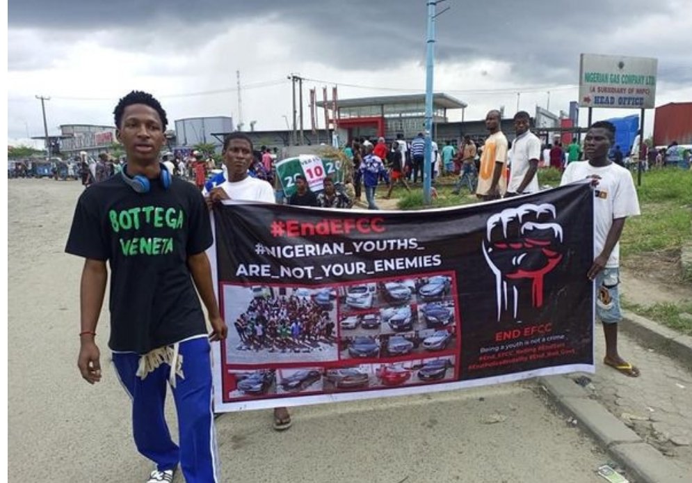 Internet Fraudsters Protest Against EFCC Protested Against EFCC In Delta