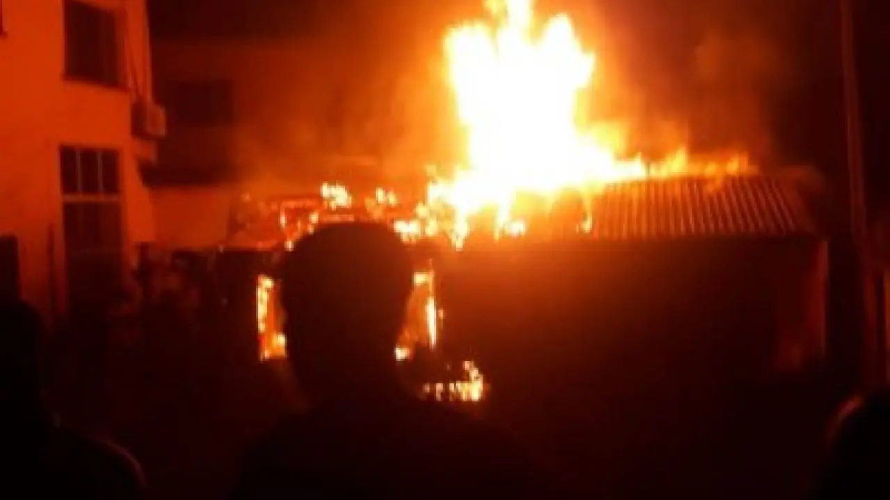 Osun INEC Office Set On Fire INEC OFFICE