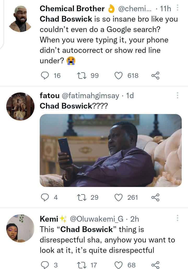 Tweeps knocks BBNaija Hermes over ‘Chad Boswick’ costume