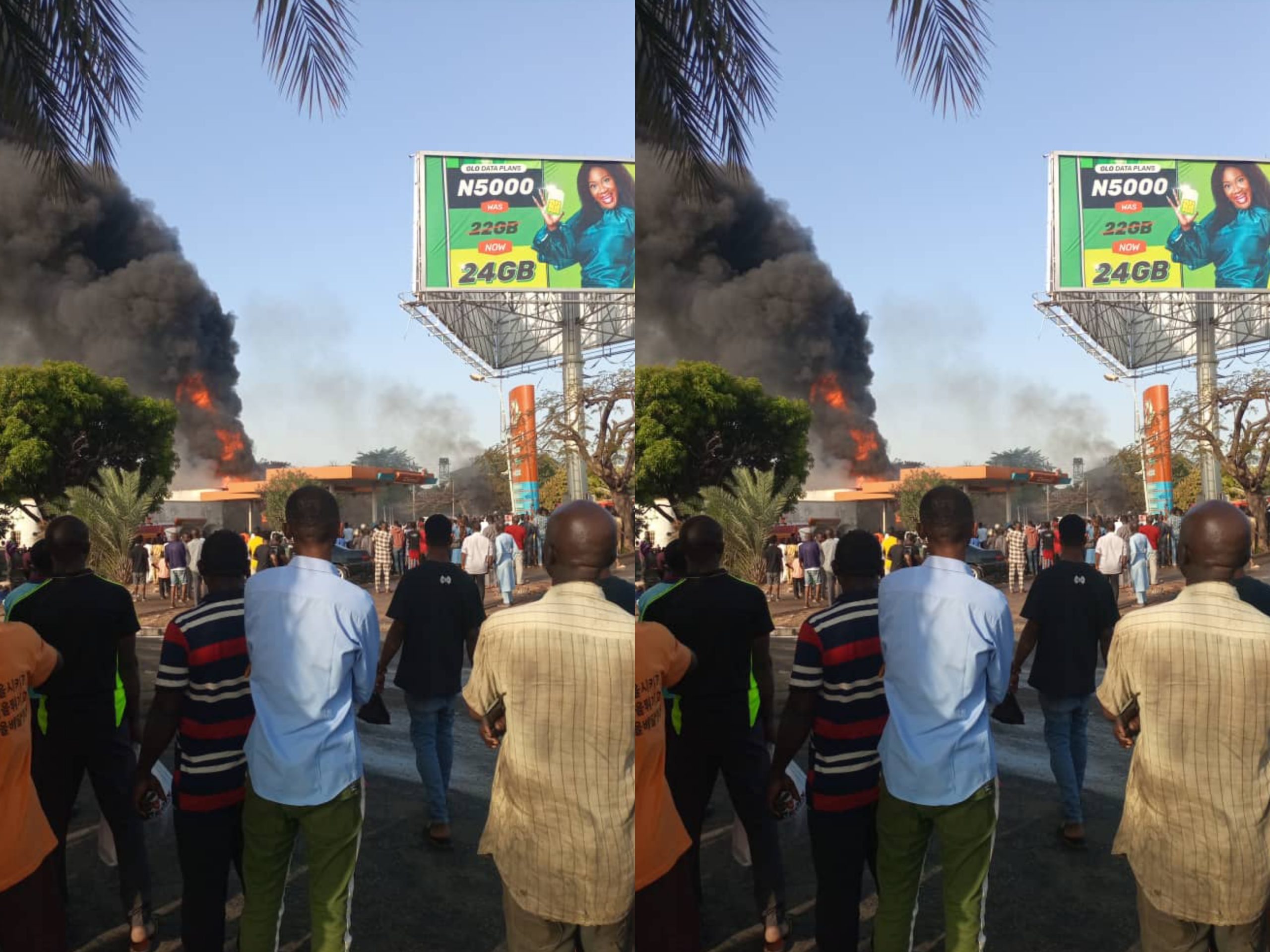 Fire outbreak in Conoil filling station in Abuja Fire outbreak in Conoil filling station in Abuja