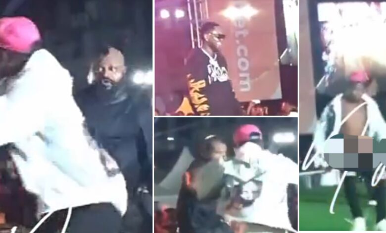 Moment Kizz Daniel’s Bodyguard Flung Man Off Stage After He Tried Dancing With Singer (Video)