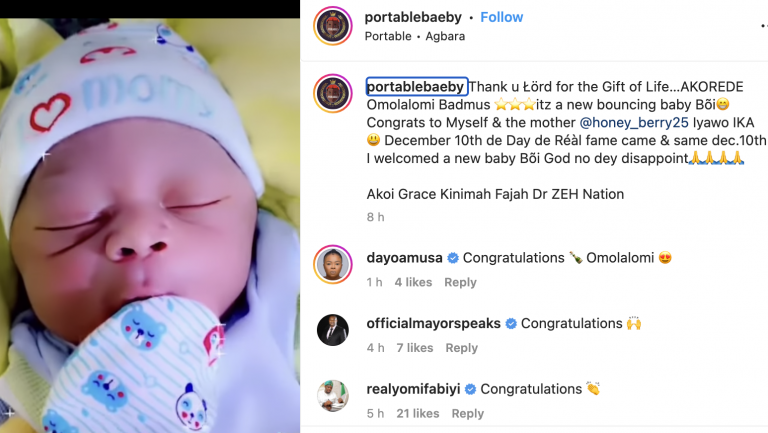 Portable welcomes fourth child with third 'baby mama'