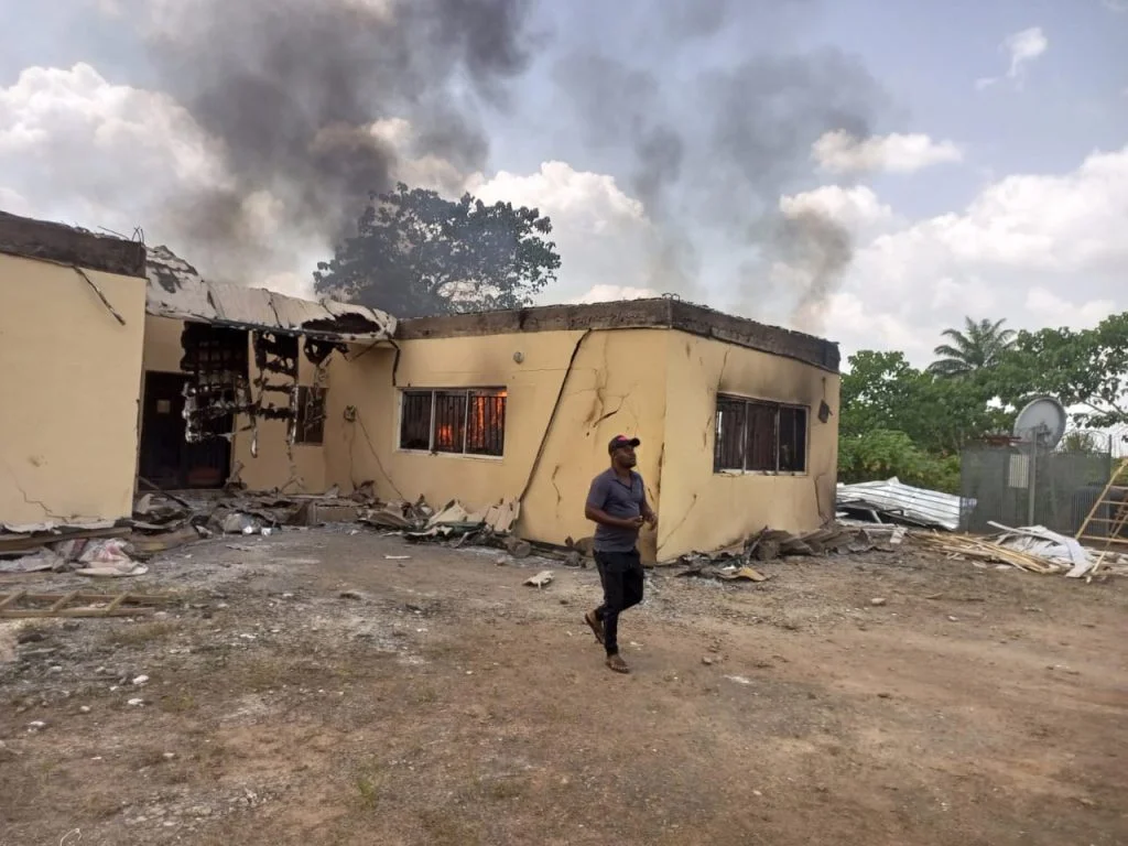 Again, unknown arsonists burn down another INEC office in Imo Again, unknown arsonists burn down another INEC office in Imo
