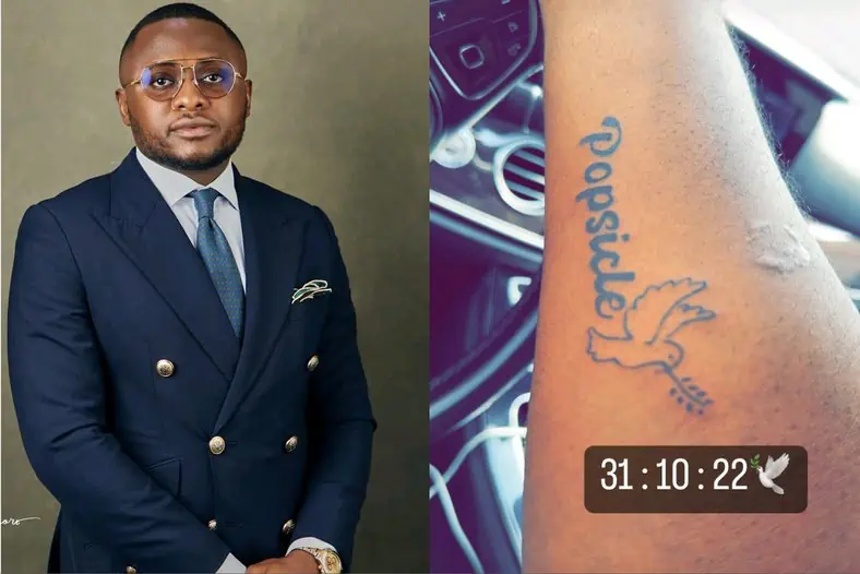 Ubi Franklin Gets First Tattoo In Honour Of Davido's Late Son Ubi Franklin