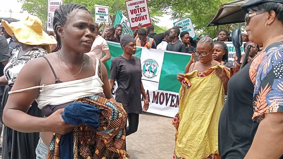 Angry women protest naked at US Embassy over 2023 election