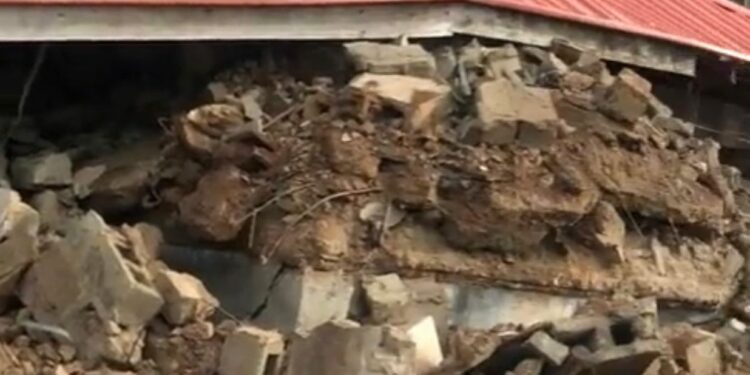 Building Collapses At Police Barracks. Ibadan Police Barracks. Ibadan