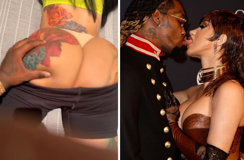 Offset jiggles Cardi's bare butt in raunchy video Cardi B