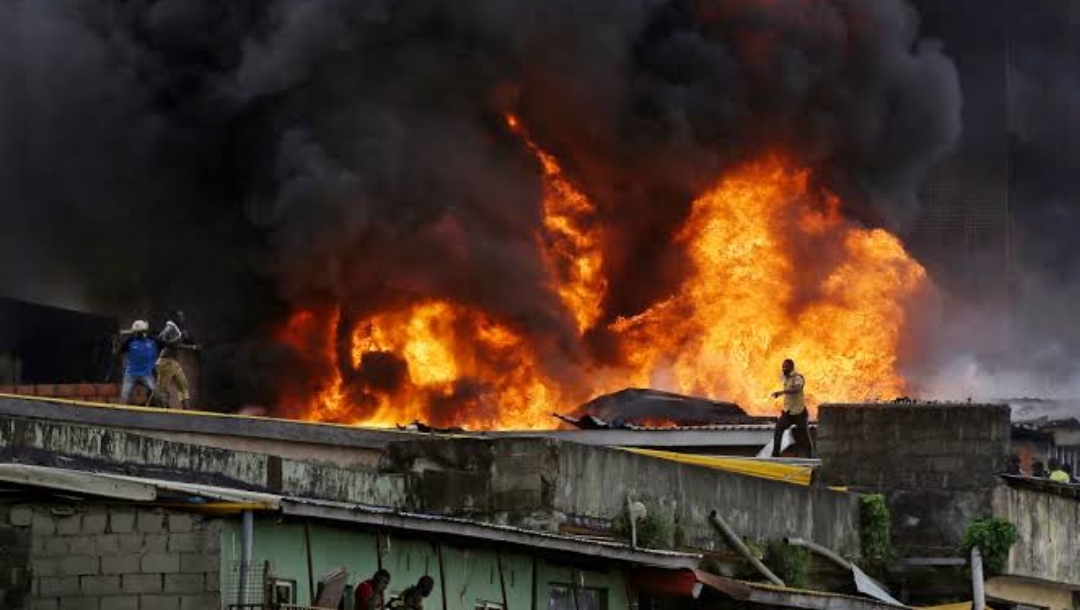 Fire guts Alaba International Market in Lagos Alaba International Market