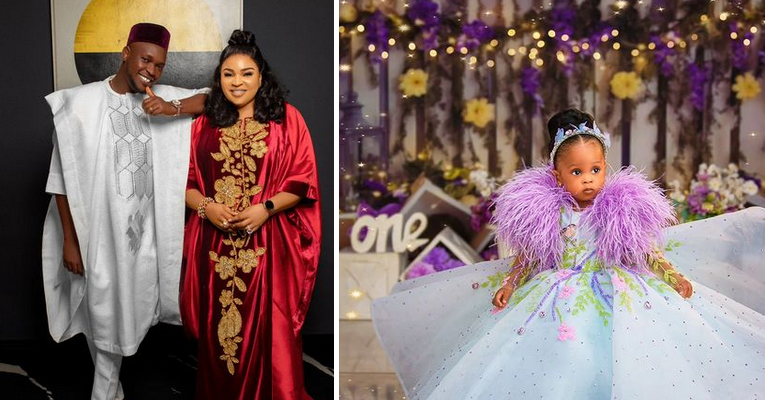 Okiki & Bimbo Afolayan celebrate daughter at 1 Okiki & Bimbo Afolayan