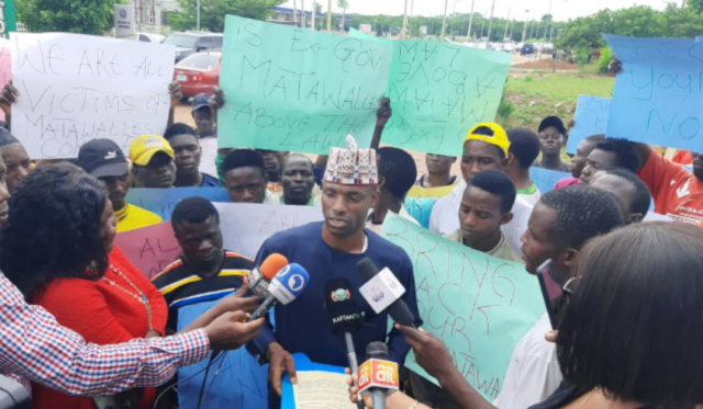 Protesters storm EFCC headquarters, demand arrest of Zamfara ex-governor Matawalle Zamfara ex-governor Matawalle