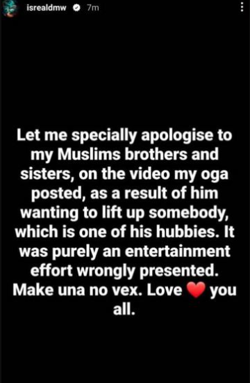 Isreal DMW apologises to Muslims on behalf of Davido