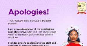 Mo Bimpe APOLOGIZES to Ekiti State University Mo Bimpe