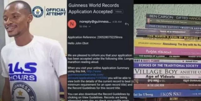 Nigerian man to embarks on 145-hour reading marathon reading marathon