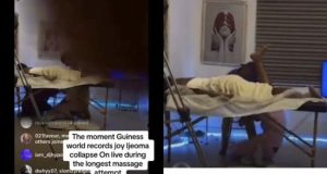 Nigerian masseuse ‘collapses’ in 72-hour massage-a-thon attempt massage-a-thon