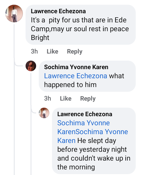 Corps member reportedly dies in his sleep