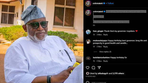 Akeredolu celebrates 67th birthday with throwback photo