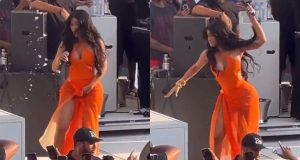 Cardi B throws microphone at fan during concert Cardi B throws microphone at fan during concert
