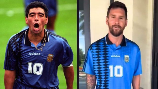 Lionel Messi pays Diego Maradona tribute from the USA 94 World Cup