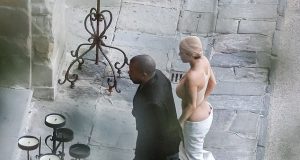 Kanye West goes BAREFOOT as he steps out with wife