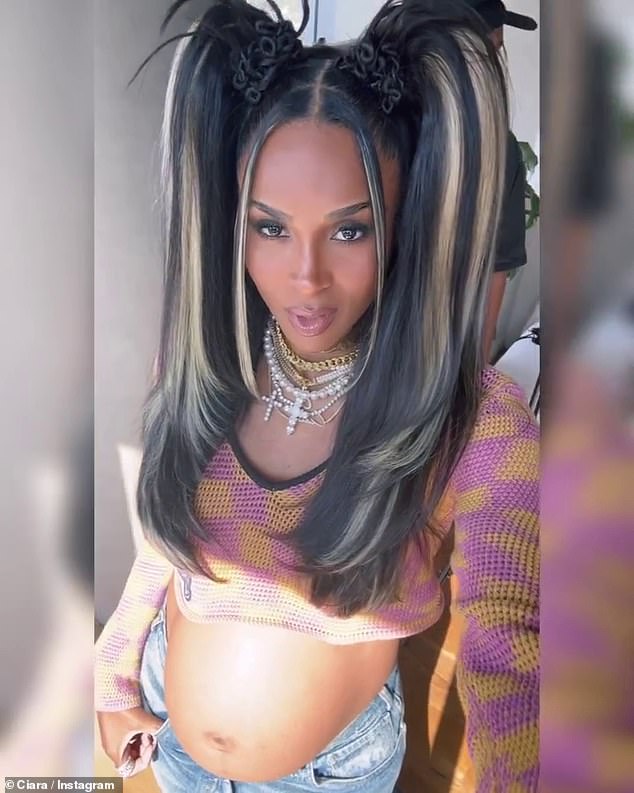 Pregnant Ciara shows off her growing baby bump 