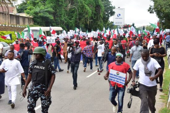 Photos from the ongoing Labour Unions nationwide protest