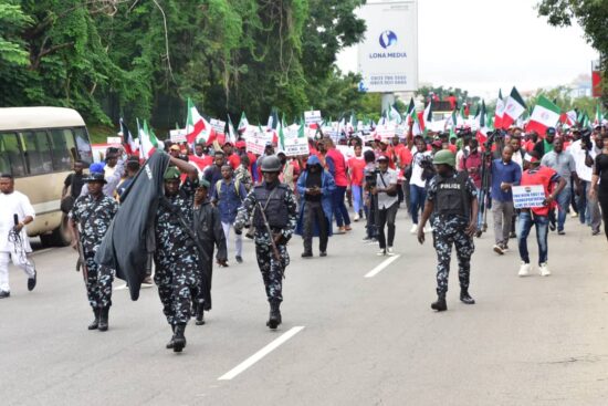 Photos from the ongoing Labour Unions nationwide protest