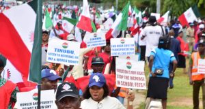 Labour unions demand reversal of hikes in school fees, subsidy removal in Adamawa Photos from the ongoing Labour Unions nationwide protest