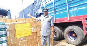 Customs seize cartons of codeine syrup on Lagos-Ibadan expressway Customs seize cartons of codeine syrup on Lagos-Ibadan expressway
