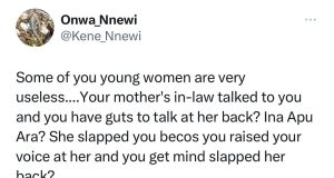 Lady seeks advise on Facebook after slapping mother-in-law Lady seeks advise on Facebook after slapping mother-in-law