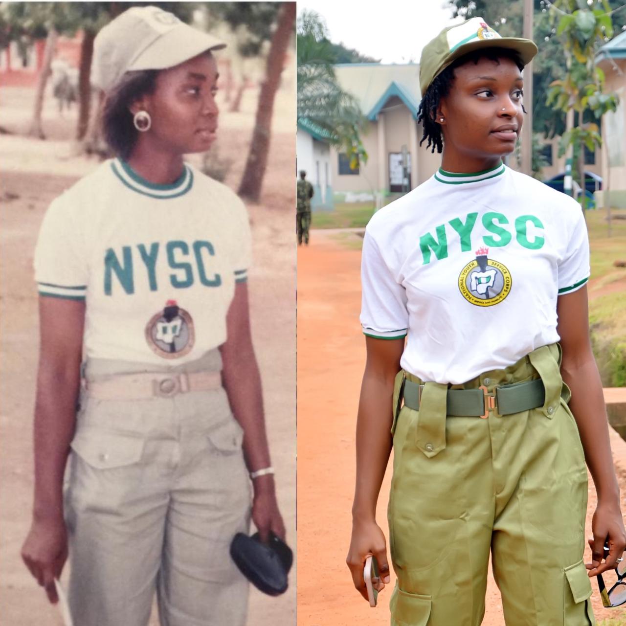 Corps member recreates photo of herself and mom in NYSC uniform Ladun
