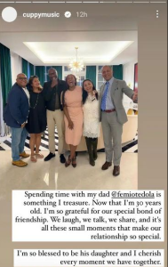 DJ Cuppy writes on relationship with DAD

