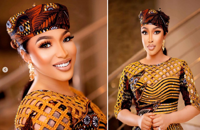 Tonto Dikeh displays her Northern beauty in beautiful Ankara outfit