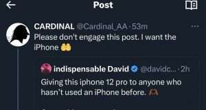 Man wishes lady & her unborn child death over iphone 12 giveaway on X