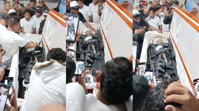 'Drug cartel boss' buried with massive guns to 'defend himself in the afterlife'