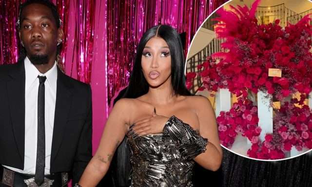 75666921-0-image-a-39_1695260996421ladunliadisnews.com_ Cardi B shows off the elaborate floral spread husband got her for their sixth anniversary