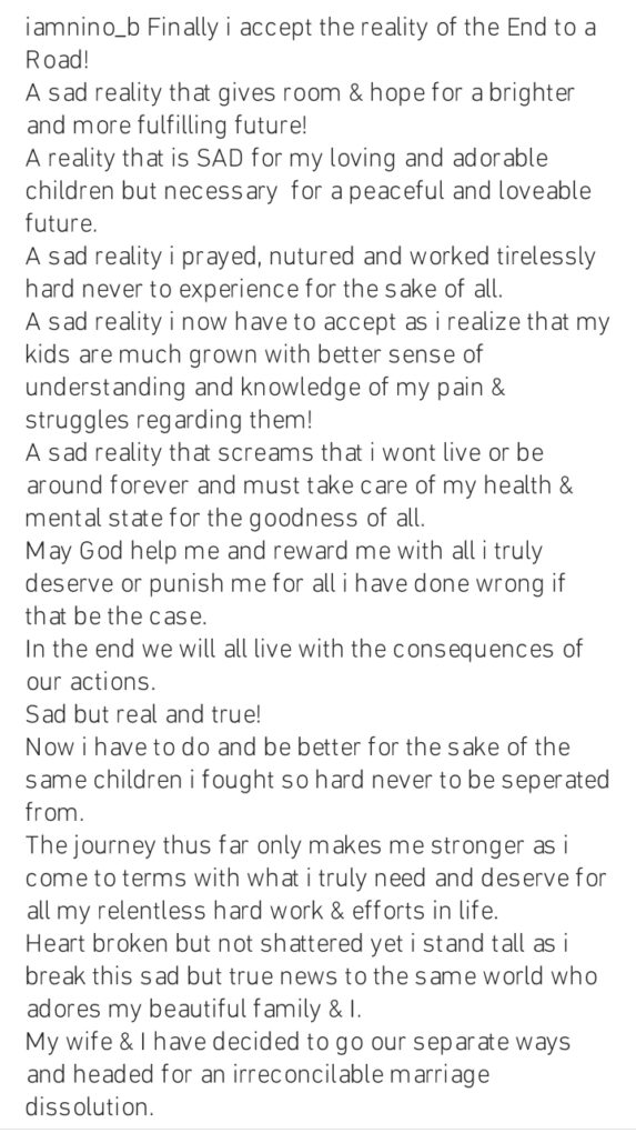 Actor Bolanle Ninalowo & wife SEPARATE Again
