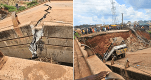 Overhead bridge collapses in Enugu Overhead bridge collapses in Enugu