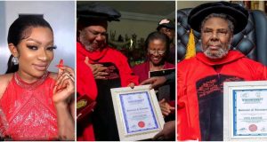May Edochie celebrates Pete Edochie as he bags double Doctorate degree May Edochie celebrates Pete Edochie as he bags double Doctorate degree