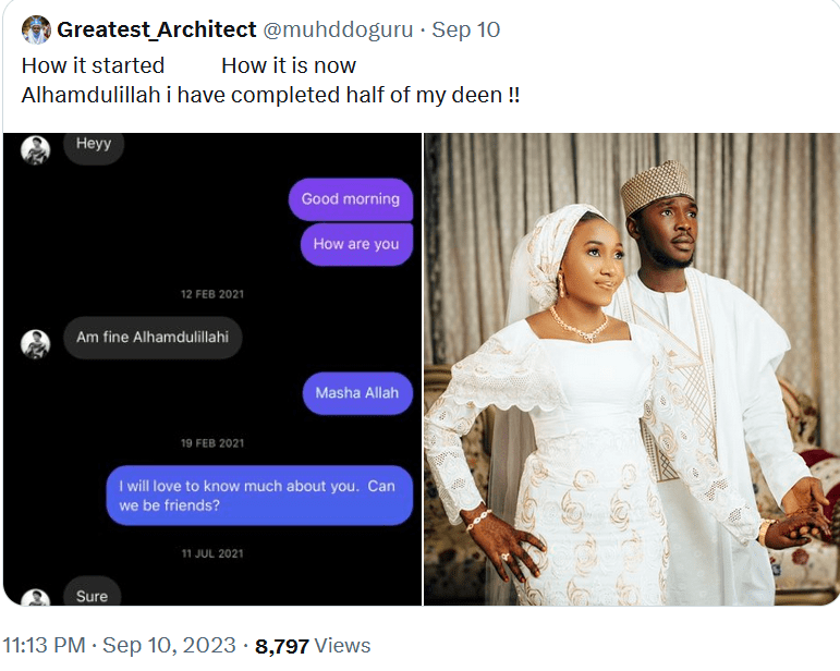 Man marries lady after sliding into her Instagram DM