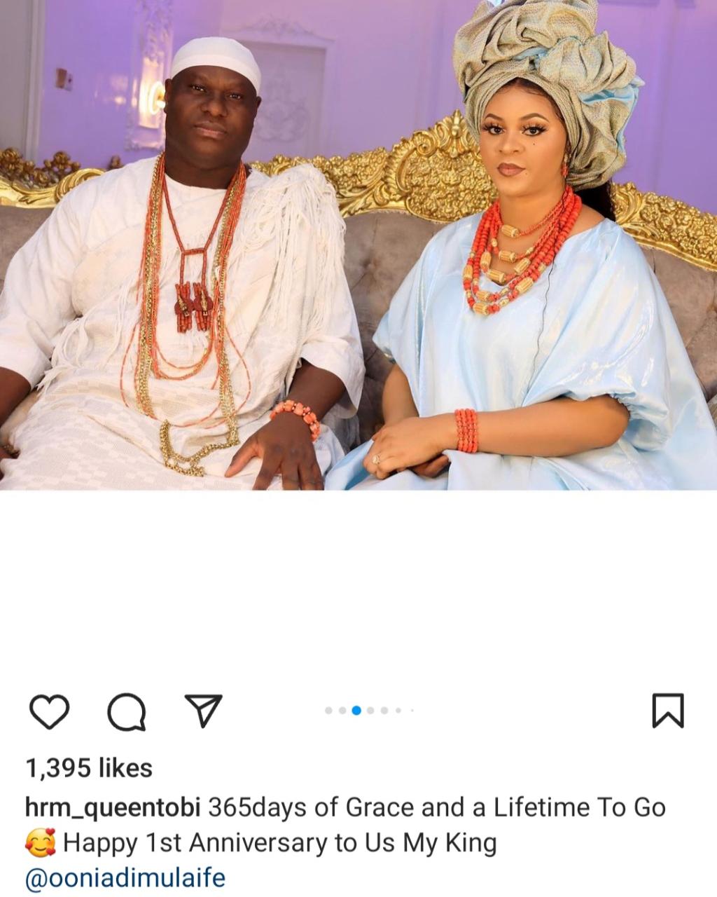 Ooni & Olori Tobi celebrate 1st wedding anniversary