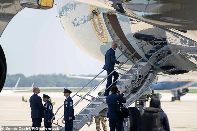 Donald Trump mocks Biden for using the 'children's stairs' to board Air Force One