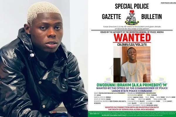 Mohbad: Police declares Primeboy wanted